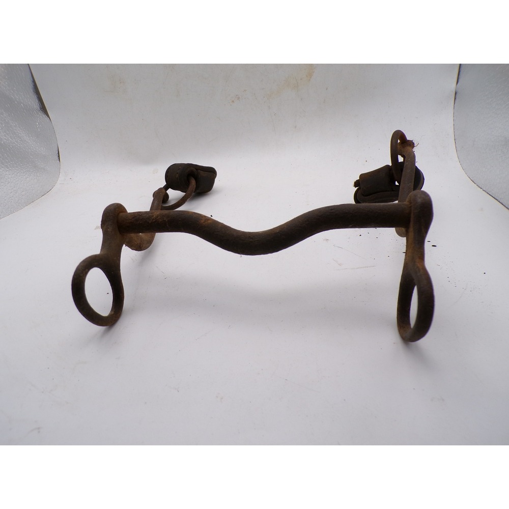 Antique Iron Western Horse Bit Rustic Patina Equestrian Decor Curb Bit 7 Inch